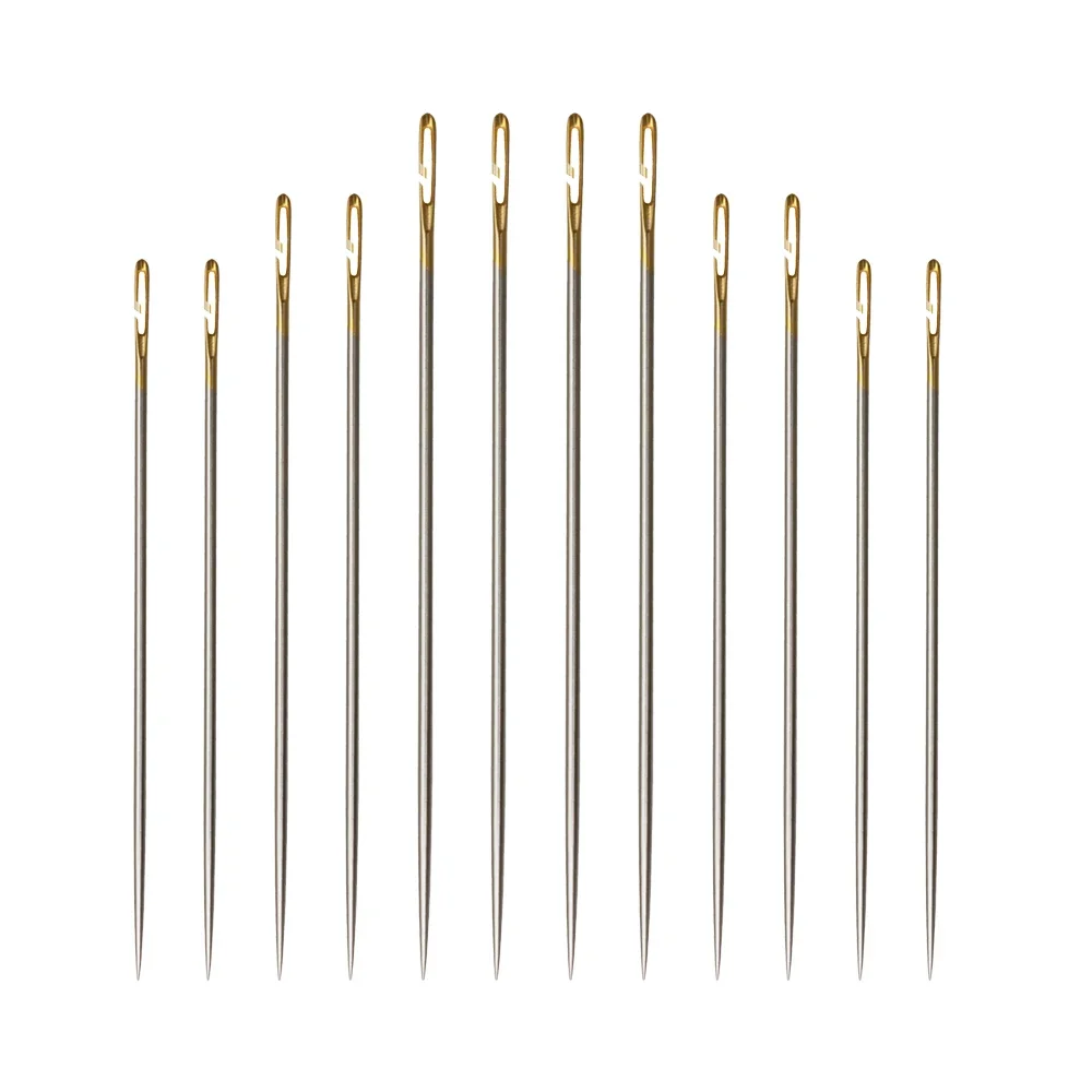 12/36Pcs Blind Needle Suit Gold Tail Stainless Steel Clothes Sewing Kit DIY Embroidery Cross Stitch Needles Knitting Needles Set