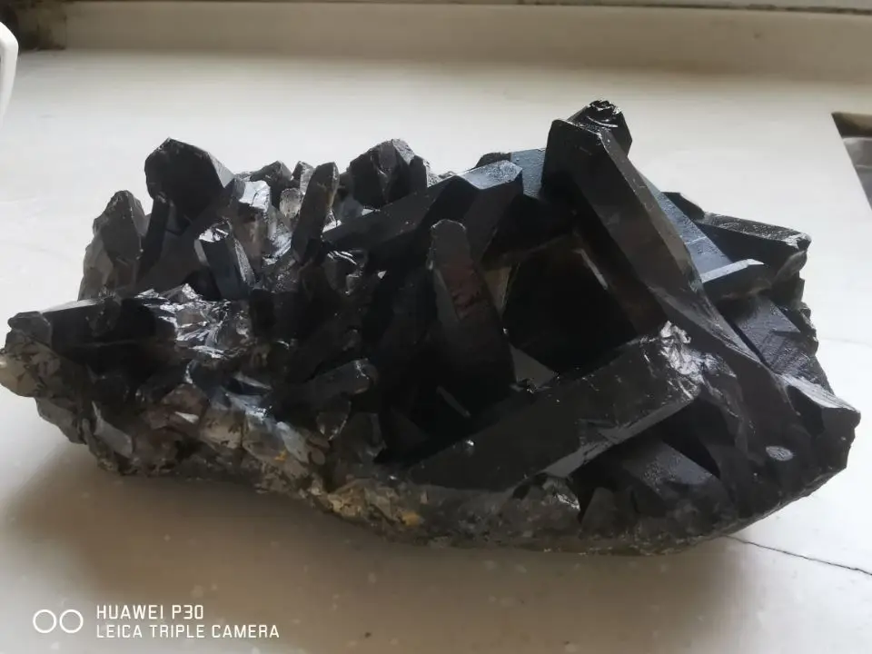 2190g Natural Beatiful Tibetan Black Quartz Crystal Cluster Specimen