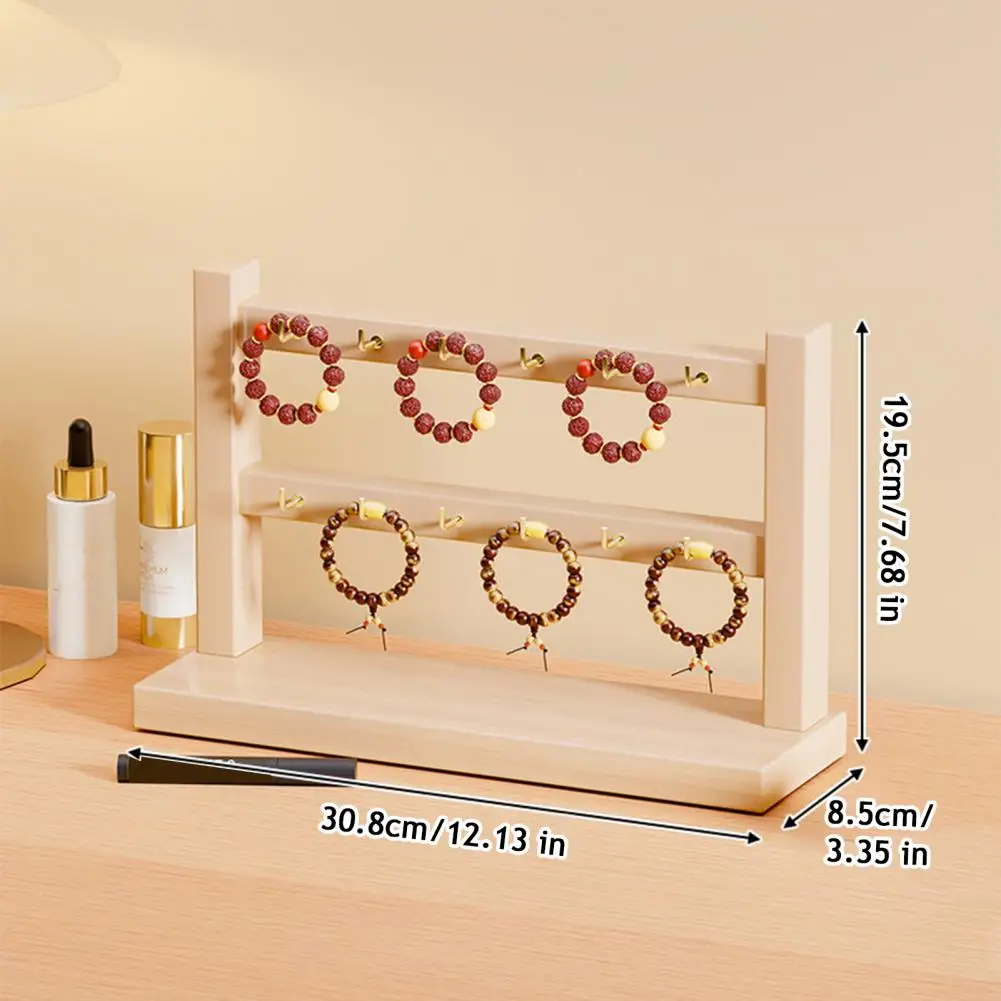 Bracelet Hanging Organizer Jewelry Organizer Stand Wooden Jewelry Organizer Display Stand Multi-layer Space-saving for Necklaces