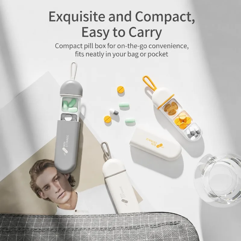 Portable Pill Box Large Capacity 3 Compartments Moisture Dust Proof Medicine Storage Case Carry-on Tablet Organizer Daily Drug