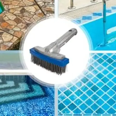 5Inch Wire Brush For Pool Cleaning Moss Removal Stainless Steel Bristles Tight Corner Scrubber Tool Swimming Pool Cleaner