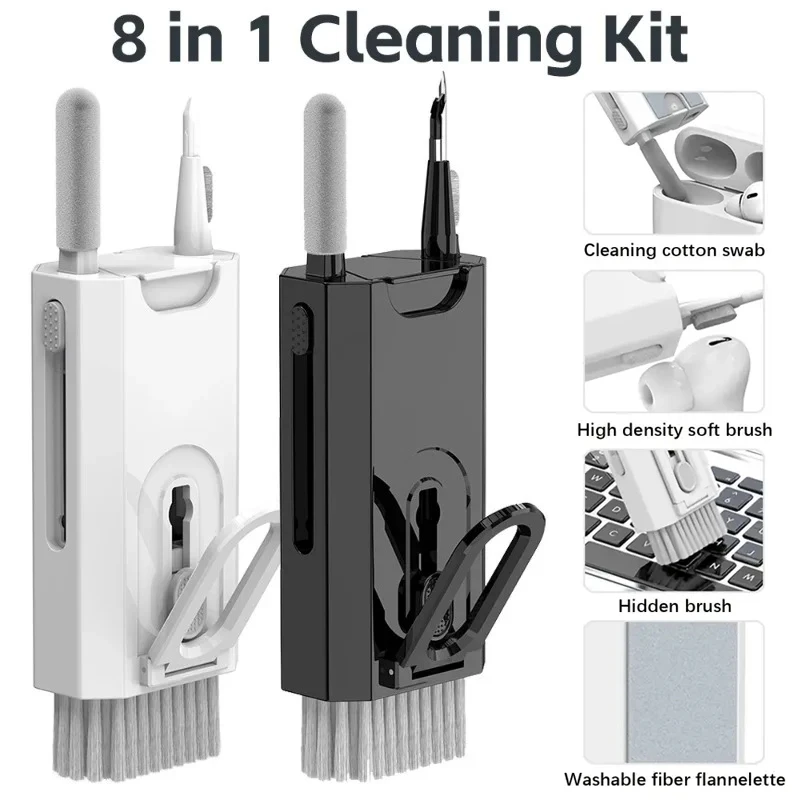 8 In 1 Keyboard Cleaning Kit Earphones Cleaner Brush For AirPods Computer Tablet Laptop TV Screen Mobile Phone Cleaning Tools