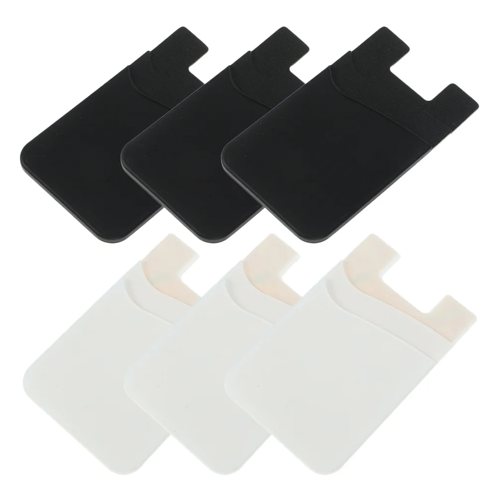 

6 Pcs Mobile Phone Silicone Card Holder Case Sticky Wallet for Phones Cases Credit Cell Purse Bag