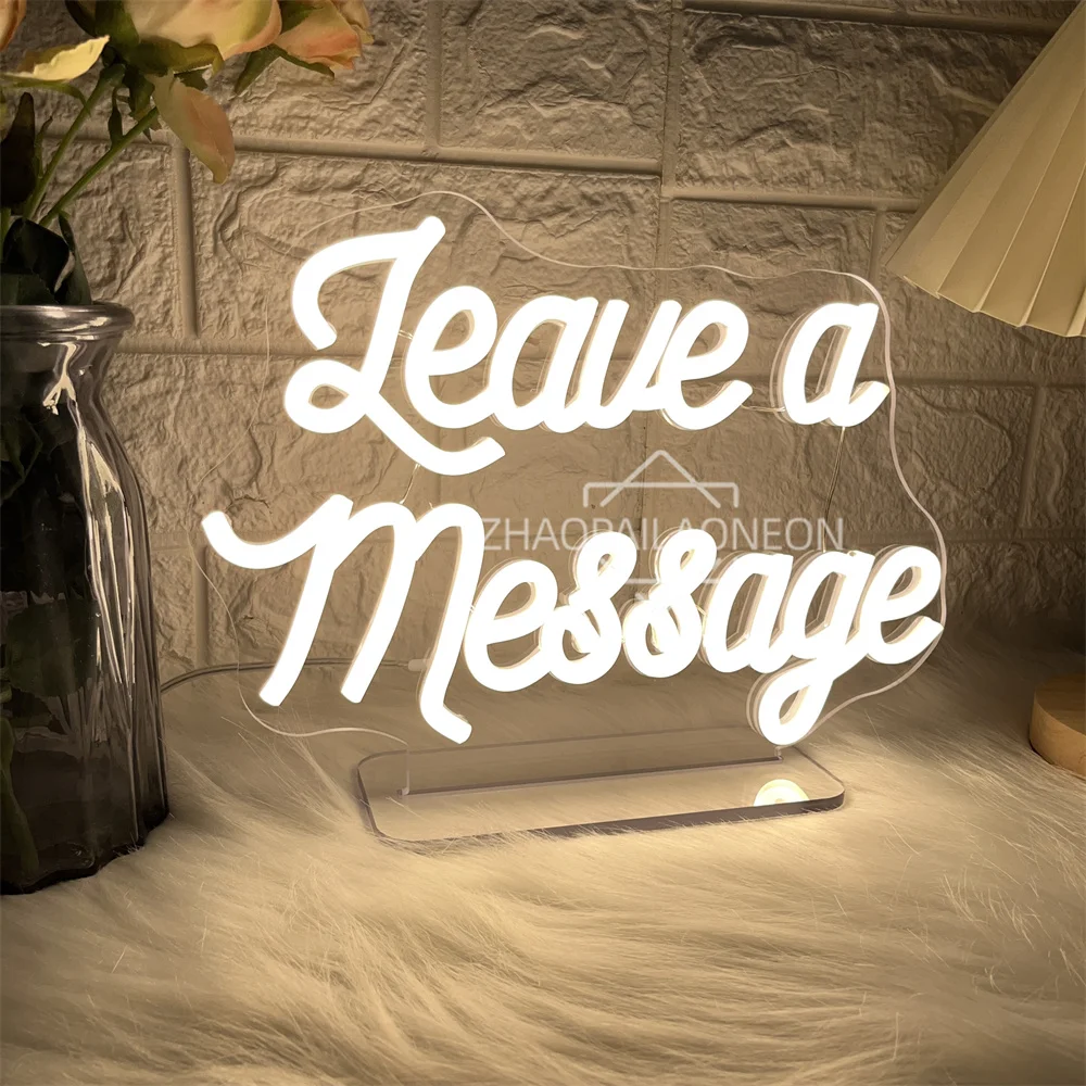 Led Leave A Message Neon Sign Home Bedroom Wall Art Decor Coffee Cafe Neon Lights USB Wedding Cafe Bar Party Decoeation Signs