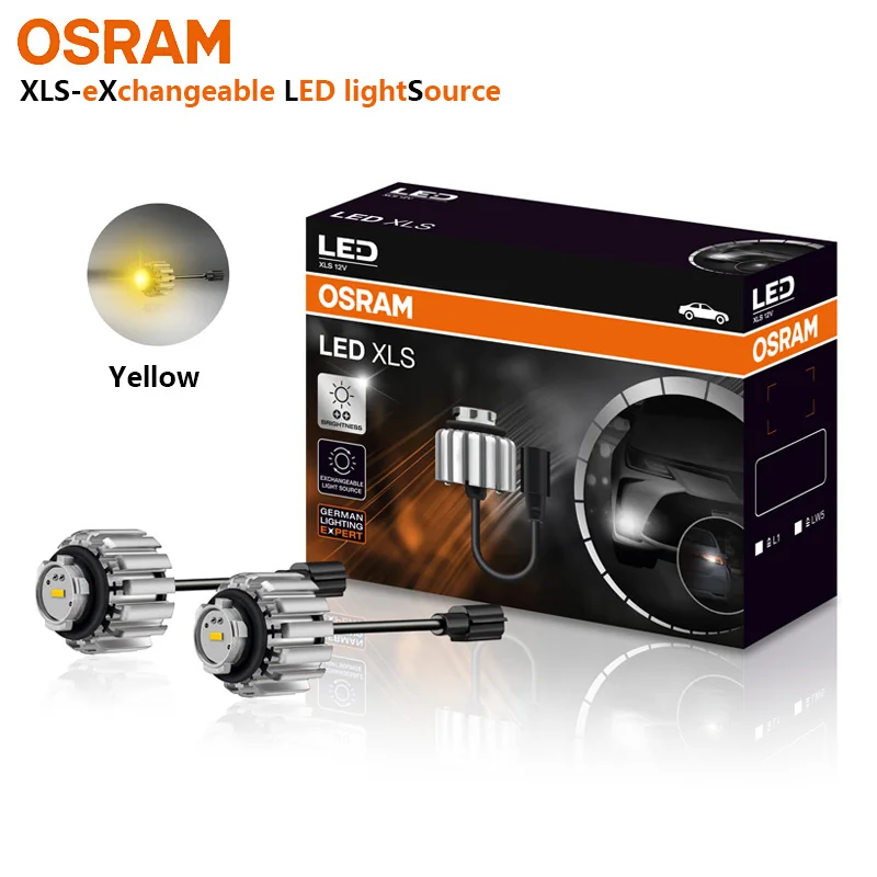 OSRAM LED XLS L1 LED Fog Lamp L1CY 2700K Yellow Color Car Upgrade Exchangeable LED Light Source 12Y3 L1BNE Y02 Original, 2pcs