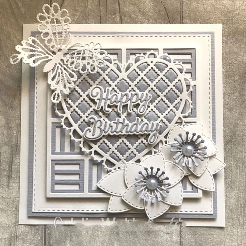 AliliArts Metalowe matryce do wycinania Ramka w kształcie serca DIY Scrapbooking Album fotograficzny Dekoracyjne wytłaczanie PaperCard Crafts Die