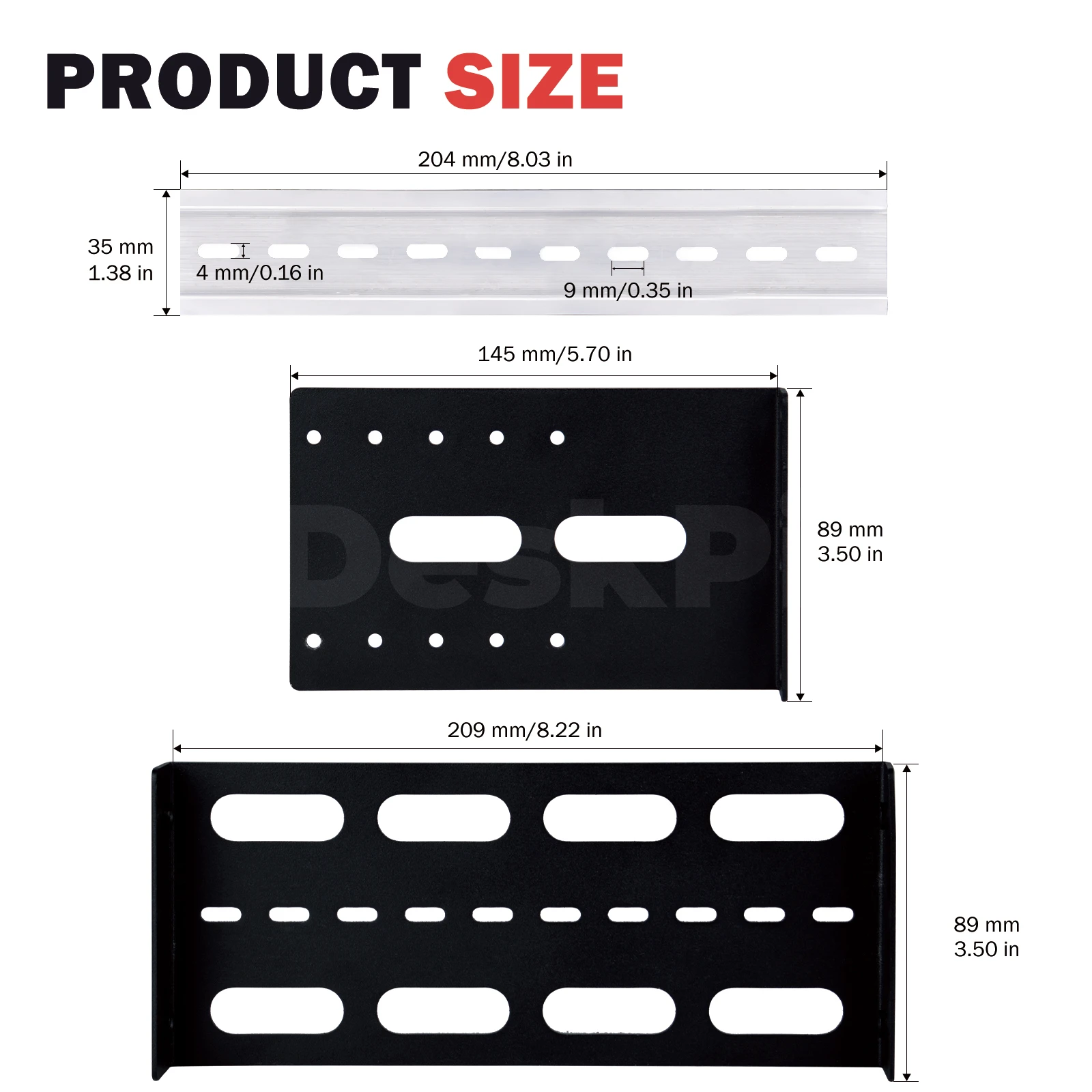 DeskPi RackMate 2U DIN レールマウント、調整可能な深さ 10 インチのシャーシブラケット、35mm DIN レールに取り付けられたデバイススイッチメディアコンバーター用