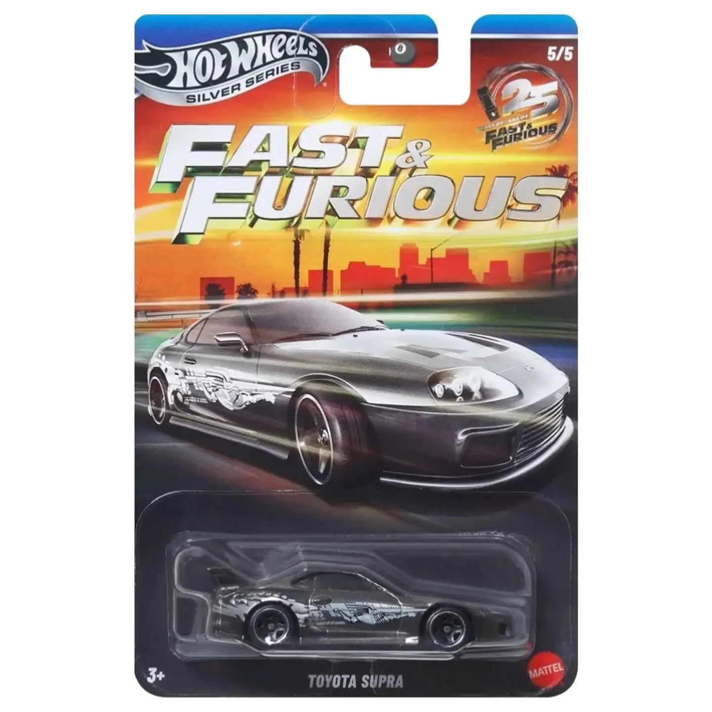 Hot Wheels Silver Series HNR88 The Fast & Furious Honda Civic Dodge Charger Mitsubishi Eclipse Mazda RX-7 Car Model Die-Cast Toy view 6