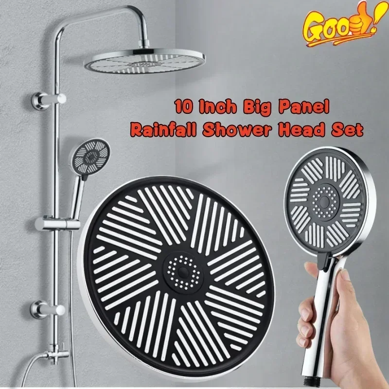 New 10 Inch Big Panel Rainfall Shower Head,High Pressure Showerhead,Water Saving,Top Rain Shower Faucet,Bathroom Accessories