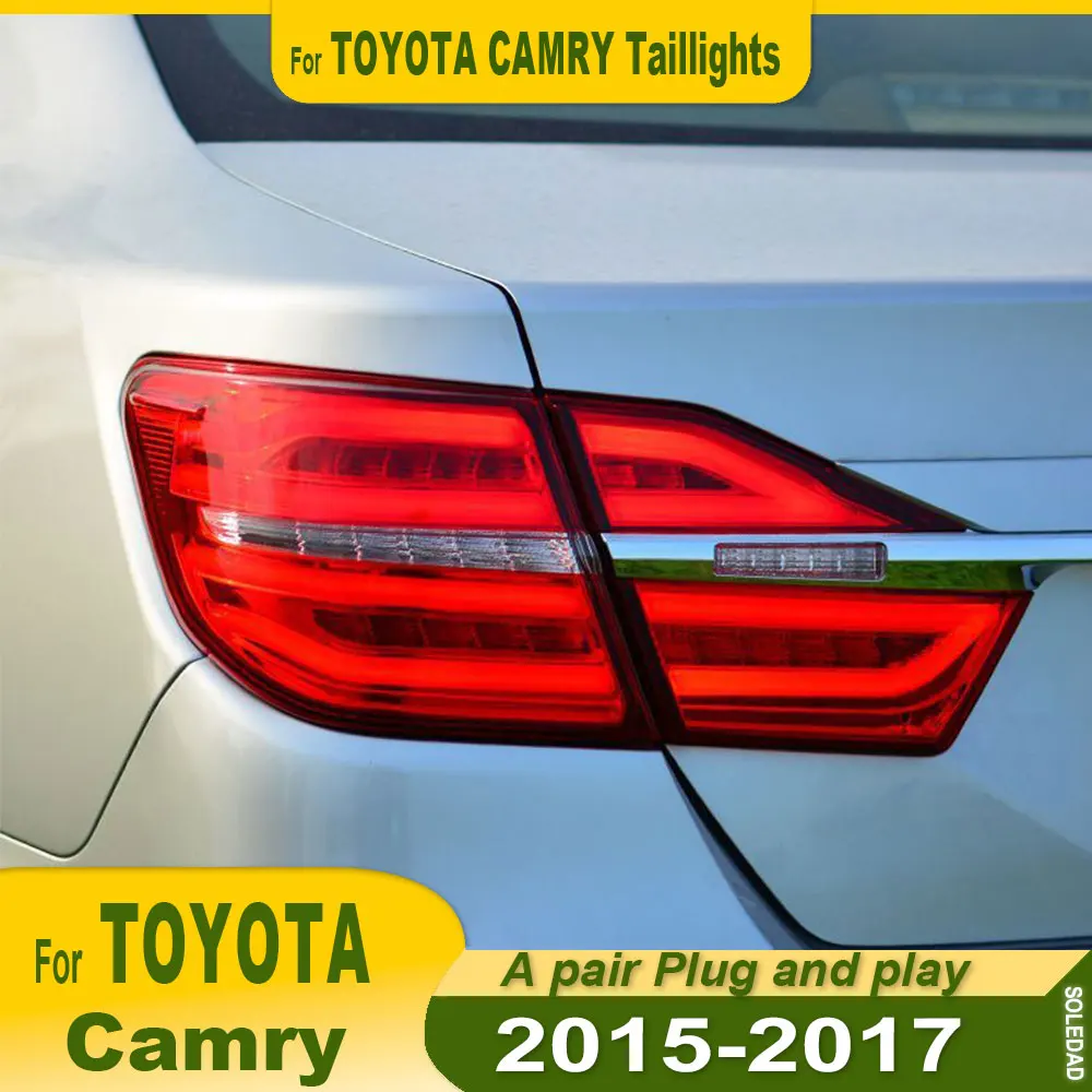 

Автомобильный задний фонарь для Toyota Camry, светодиодный задний фонарь 2015 2016 2017 Camry MK7, задний противотуманный тормозной сигнал поворота, автомобильные аксессуары, 2 шт.