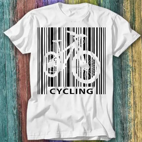 

Cycling Barcode Cyclist Mountain Bike Road MTB Racer Bicycle T Shirt Top Tee 389