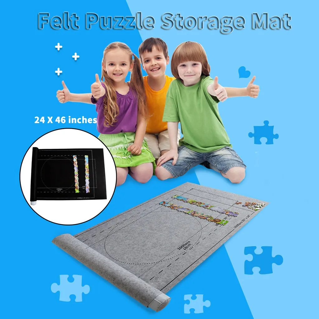 

1500pcs 26x46 Inch Puzzle Storage Mat Roll Up Puzzle Felt Puzzle Mat Puzzle Playing Blanket Portable Puzzle Accessories
