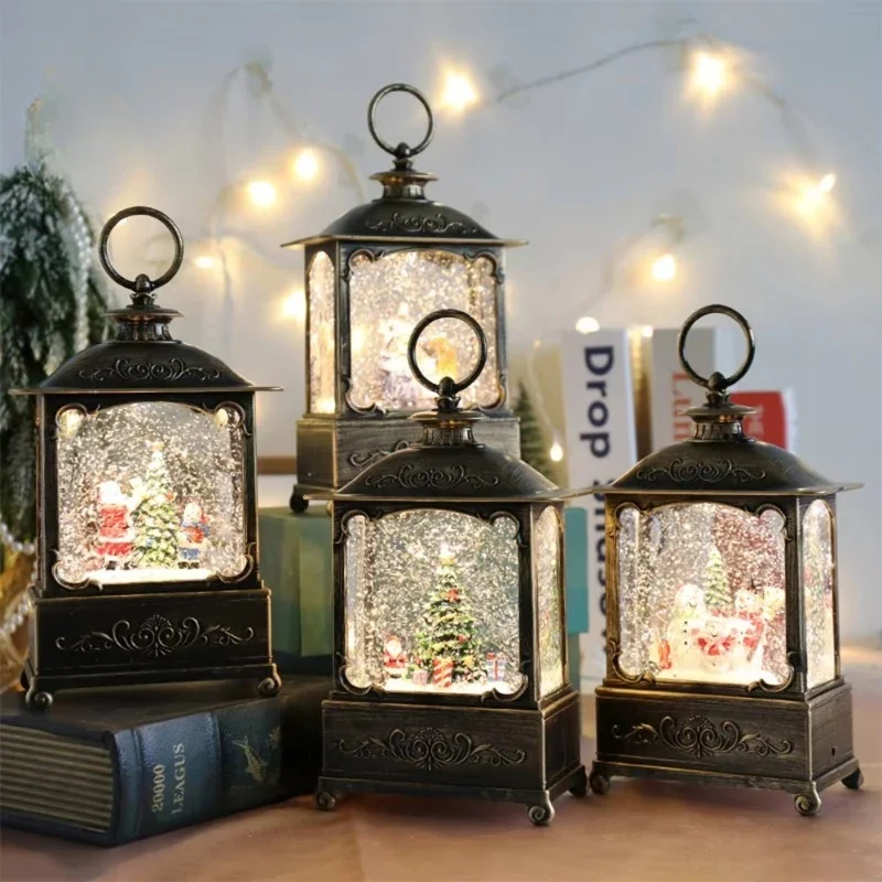 Animated snowman and Santa water lantern music Christmas snowball