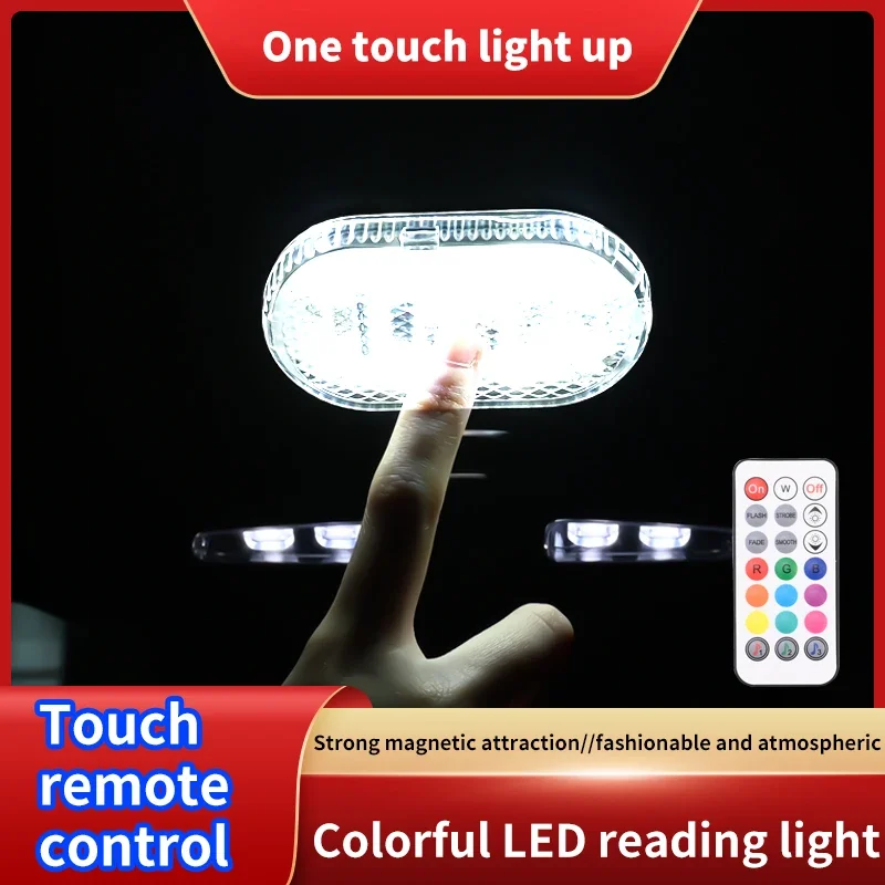 Mini luce interna per auto Touch Luce ambientale Lampada da lettura per tetto automatico Lampada da lettura per soffitto a LED Car Styling Touch Luce notturna Ricarica USB