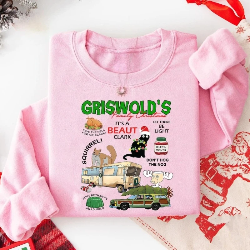 

Рождественская елка Ферма Семейный Рождественский праздник с семейным файлом с круглым вырезом Повседневные удобные зимние термотолстовки с капюшоном