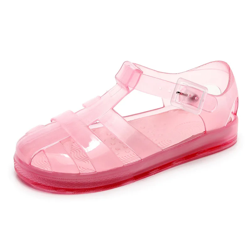 Children\'s Summer New PVC Baby Roman Jelly Shoes Soft Soles For Men And Women Children Princess Beach Shoes