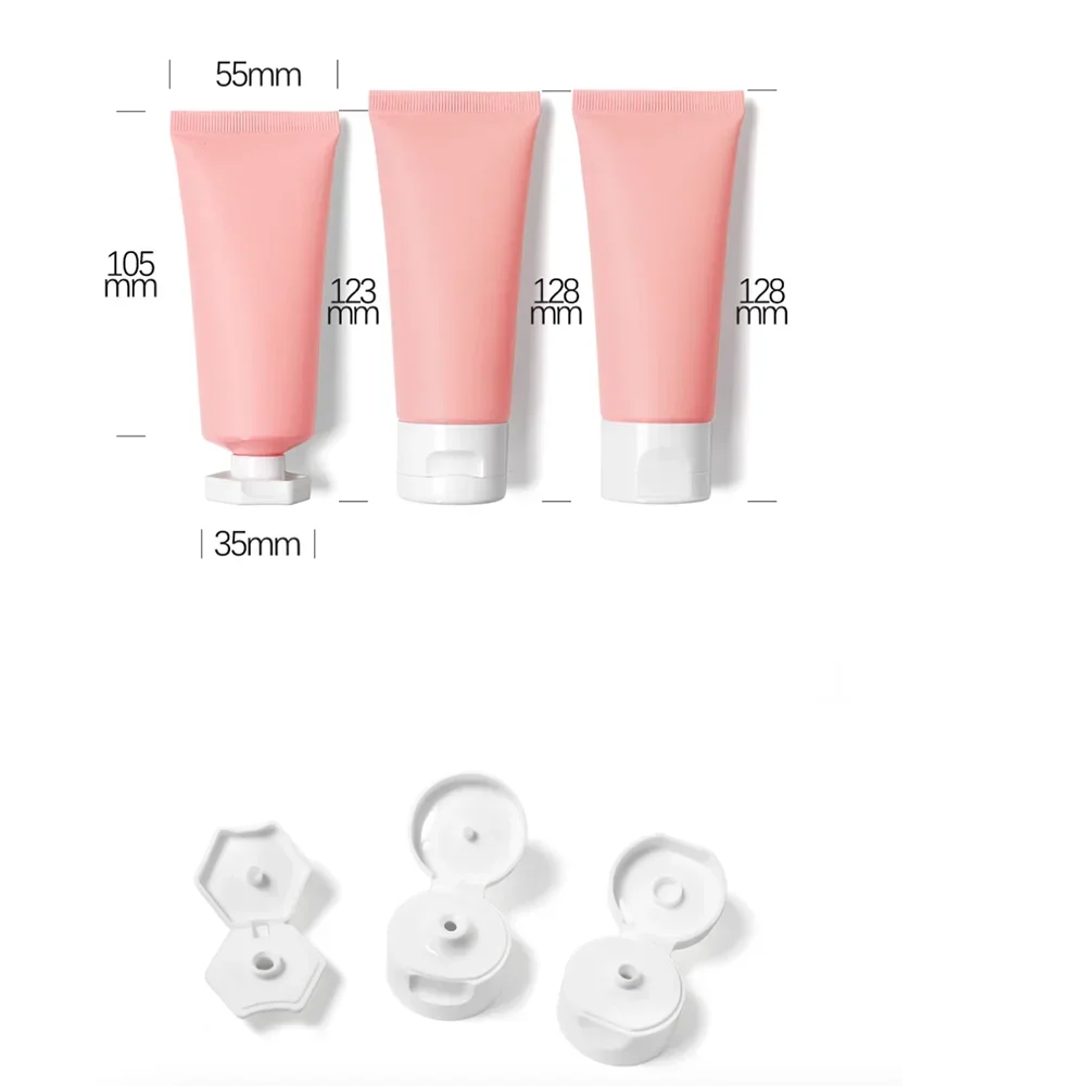 60g Rosa Opaco Cosmetico Tubo Morbido 60ml Lozione Crema Contenitore Riutilizzabile Detergente Shampoo Fondotinta Spremere Bottiglia Vuota