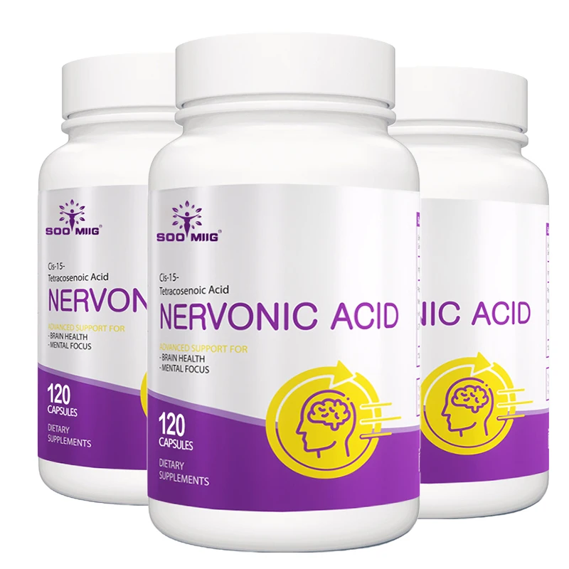 

Nervonic Acid Brain Supplement - Enhance Memory Focus & Clarity, Supports Mood Balance, Brain Health and Stress, 120 Capsulesc