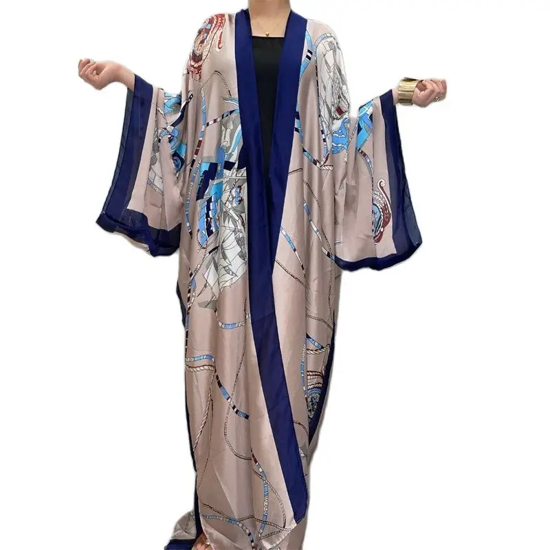 WINYI 2022 Boho stampato lungo Kimono vestito Bikini Wrap Cover-Up donna vestiti estivi abbigliamento da spiaggia costume da bagno Cover Up caftano