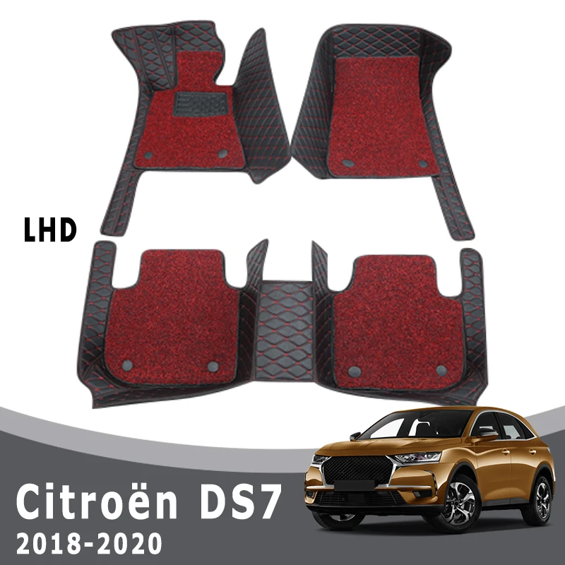 

Двухслойные коврики с проволочной петлей для Citroen DS7 2020 2019 2018, роскошные автомобильные коврики, аксессуары для интерьера, индивидуальные накладки на ножки