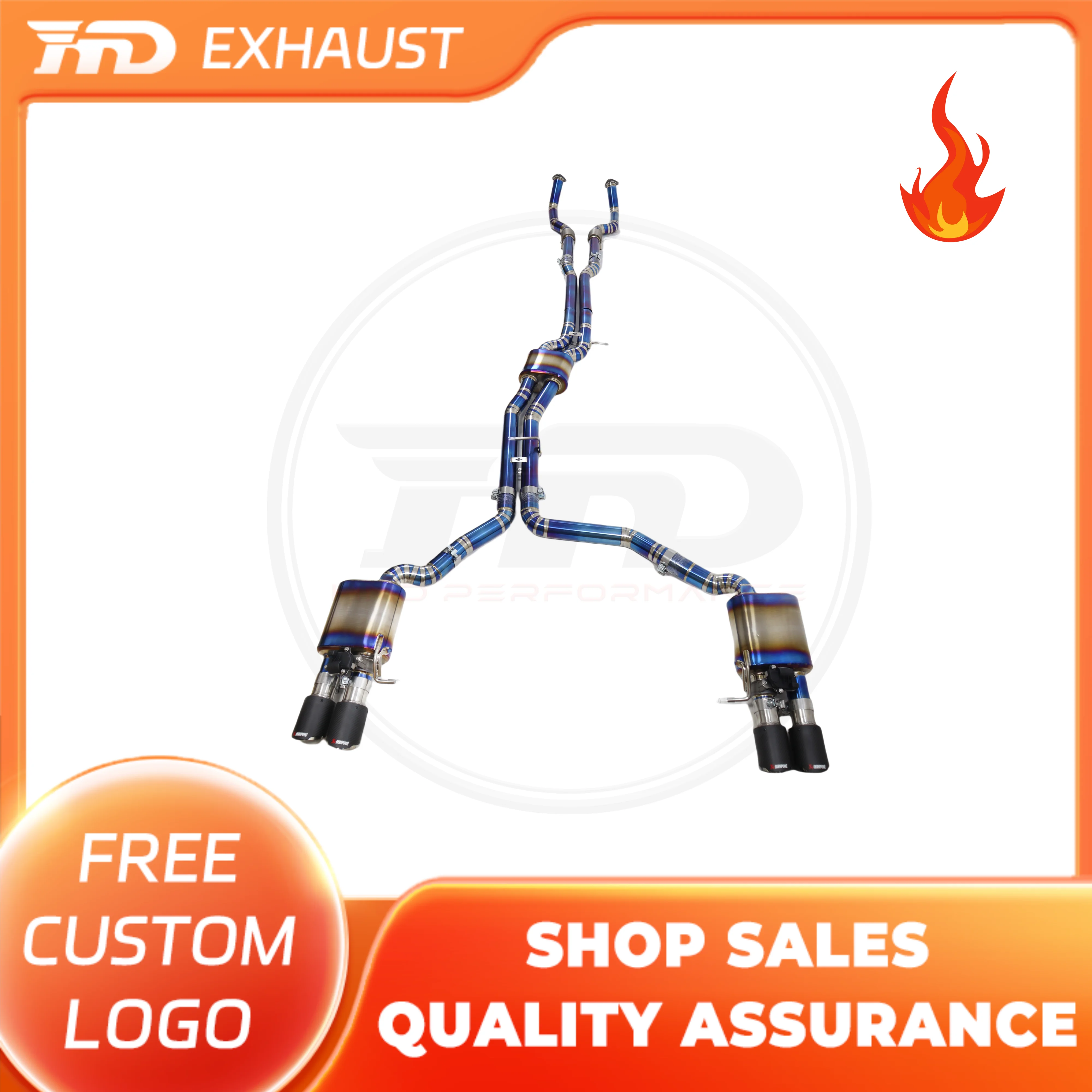 

HMD Exclusive customization Titanium Exhaust System Sport Resonant tube and Catback for Audi S8 D4 4.0T with valves