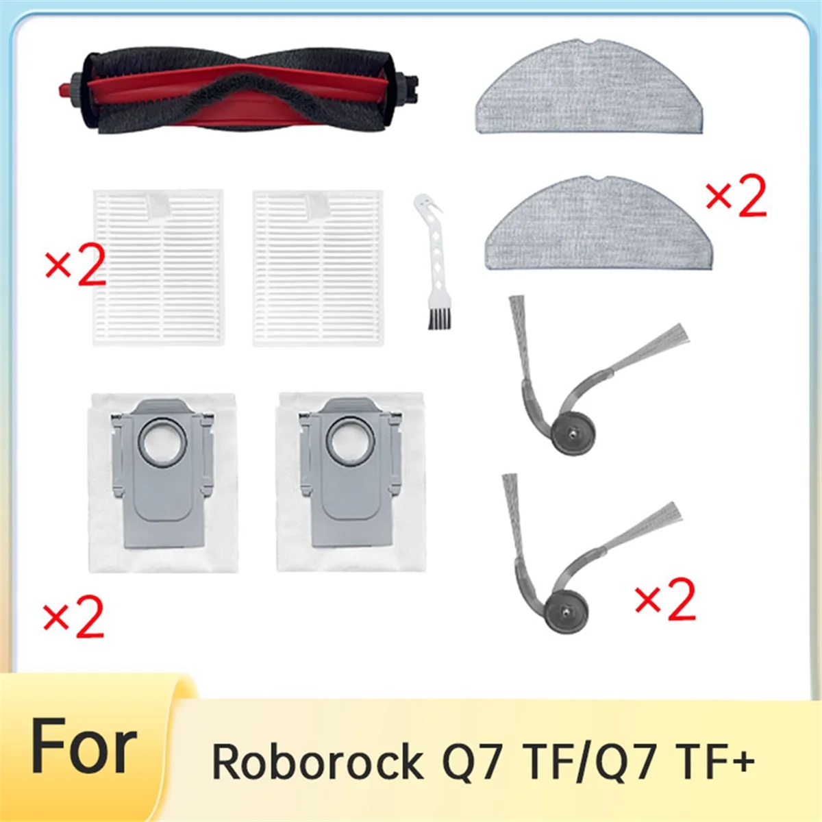Y32A 10 قطعة ل TF/ TF + كاسحة روبوت الملحقات الأسطوانة الجانب فرشاة فلتر HEPA ممسحة وسادة كيس لجميع الغبار