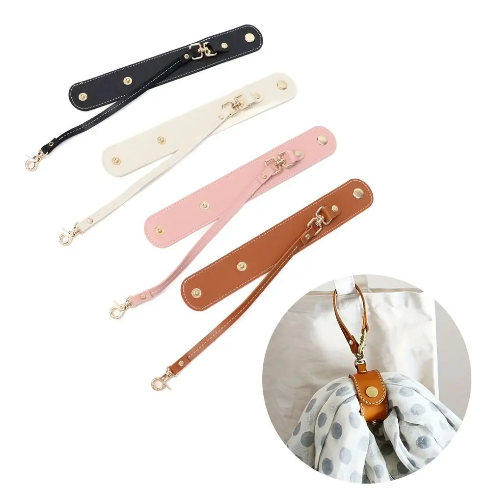 Practical Leather Travel Hat Clip Detachable Portable Clasp Strap Keychain Bag Scarf Hanging Holder Outdoor Camping