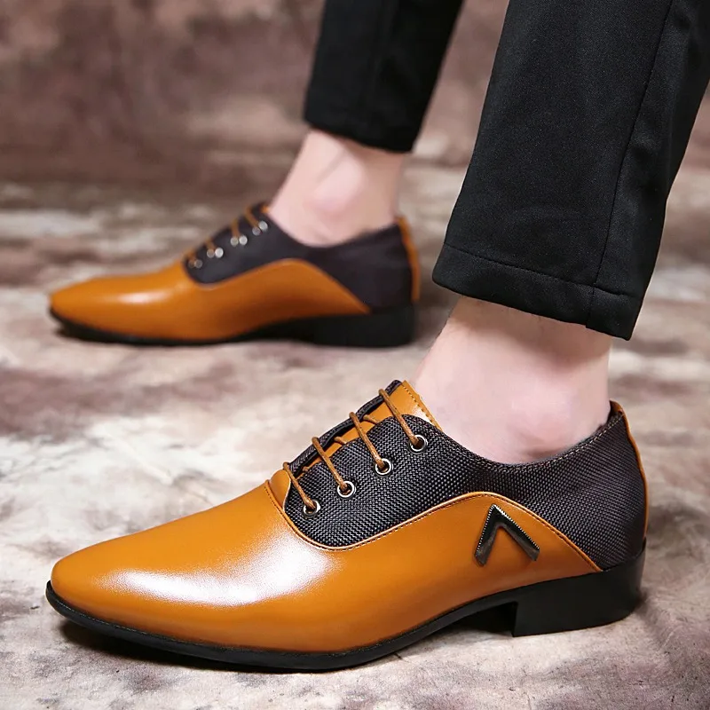 size 38-48 classic dress shoes man black brown oxford man shoes business suit shoes