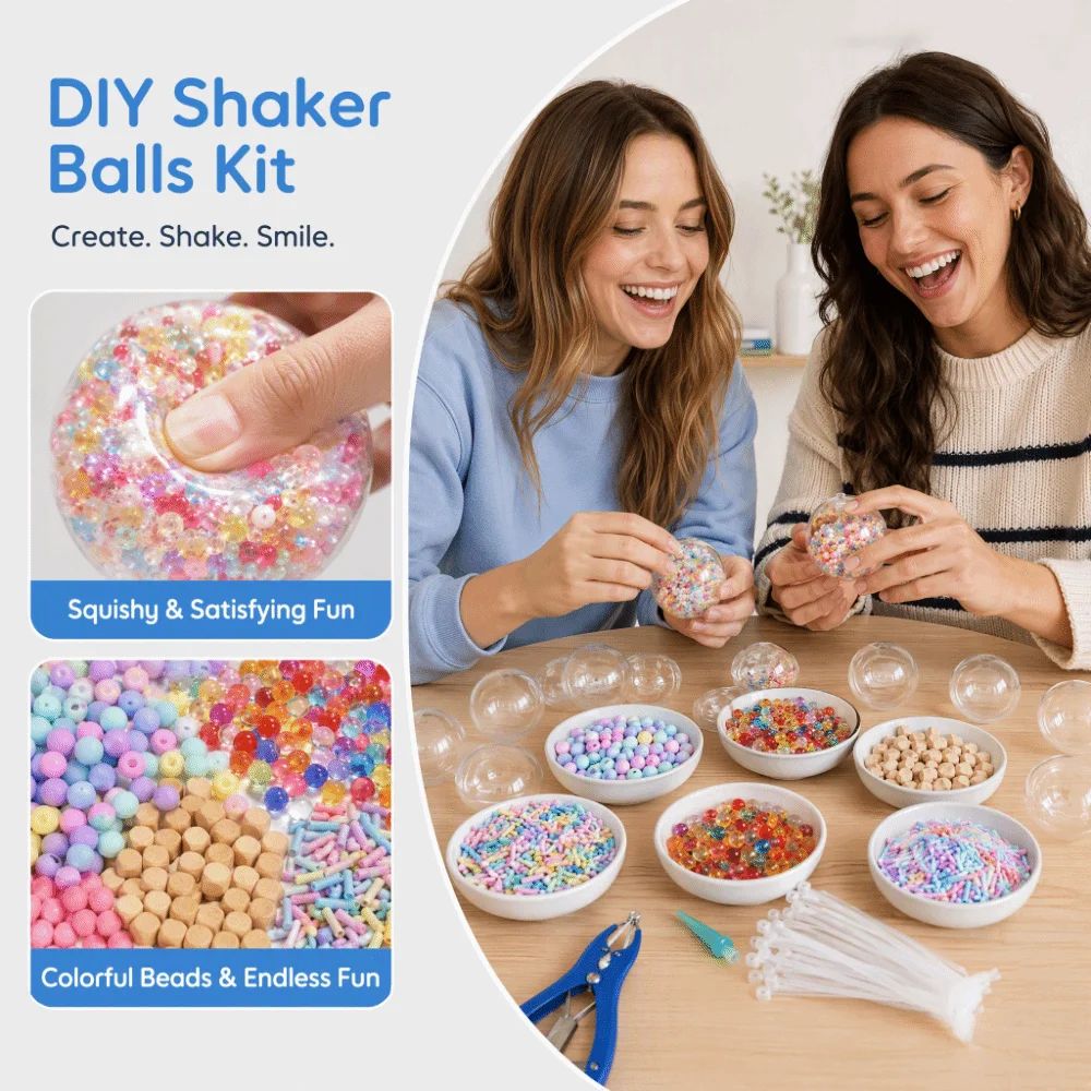 Soft Squishy Squishy Ball Kit Hollow Empty Shell Tactile sensory Bead Squishy Kit Stress Relief DIY Handmade Kit Fidget