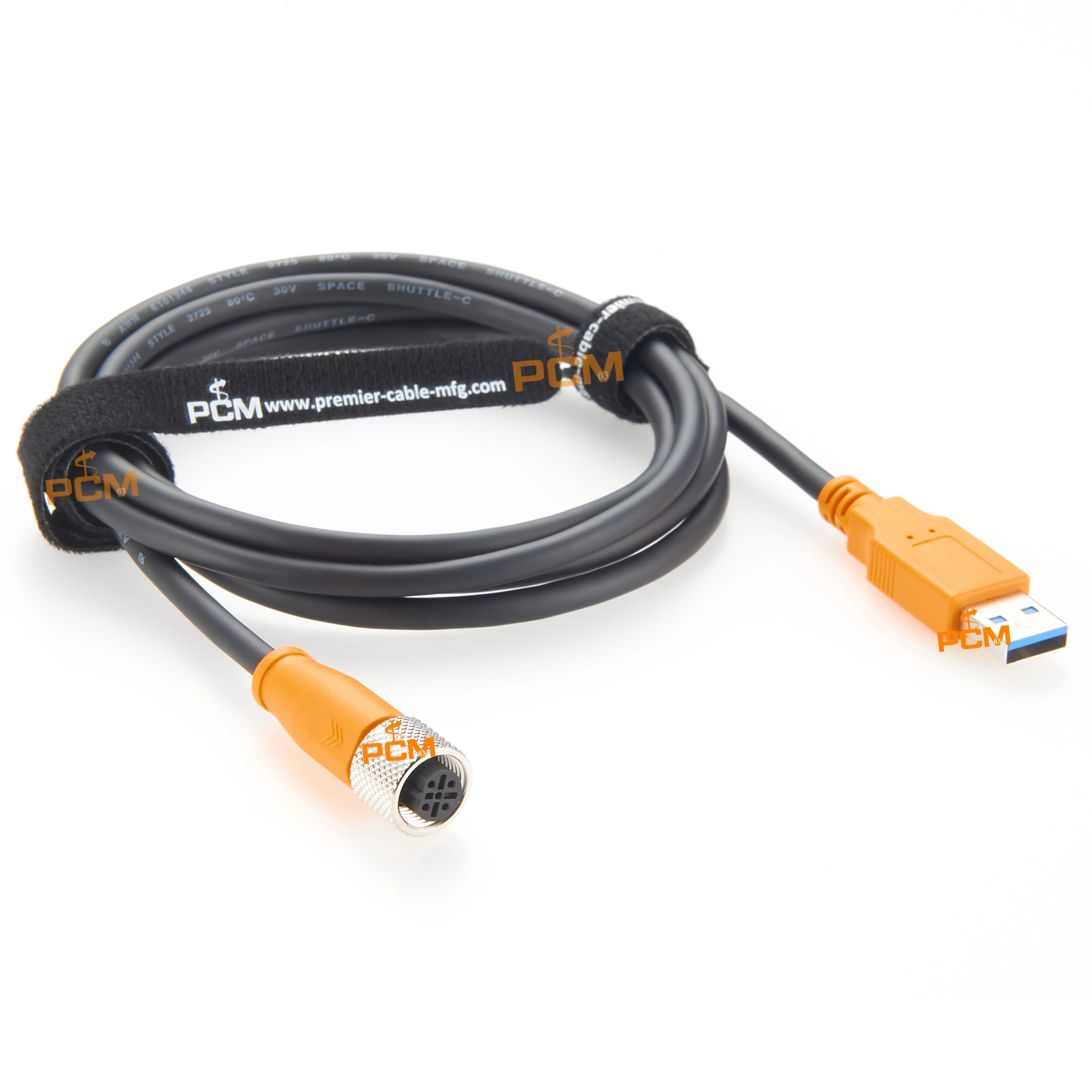 M12 para cabo conector usb 5 pinos para cabo de scanner usb fio de câmera industrial usb 3.0 para m12 macho fêmea linha de extensão e12689