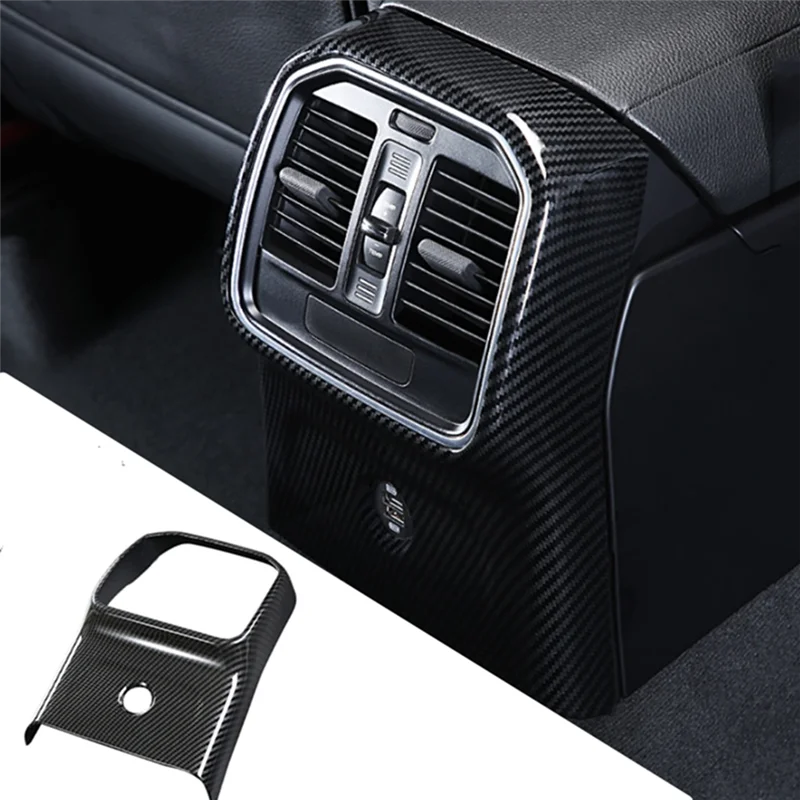 For Porsche Macan 2014-2022 Dry Carbon Fiber Car Rear Air Conditioner Vent Outlet Cover Trim Decoration Accessories