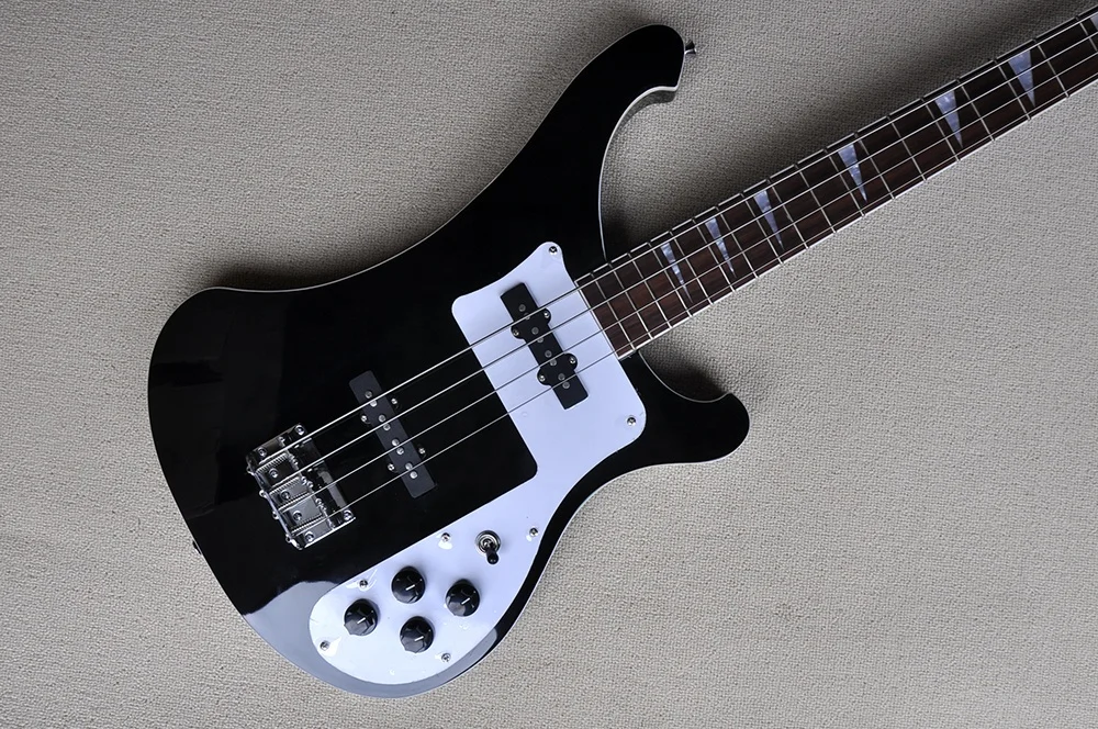 Flyoung Factory Black Electric Bass Guitar with 4 Strings Custom Made