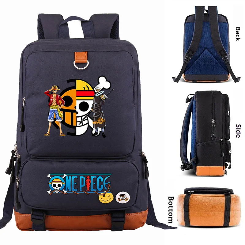 

Cute Cartoon Print Luffy Backpack Large Capacity Storage Bag One Piece Animation Peripheral Products Leisure Fashion Schoolbag