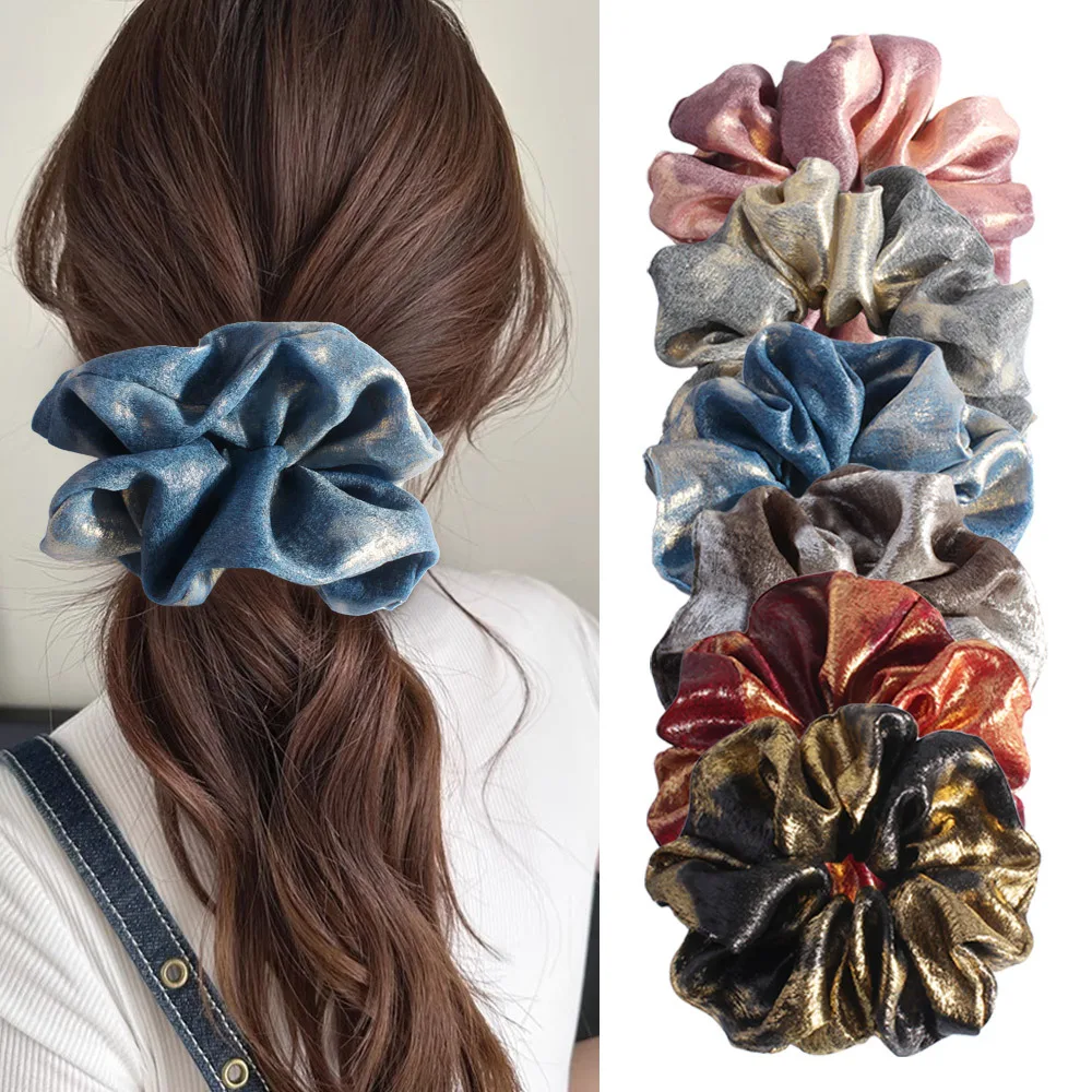 

Korean version of simple large intestine hair band pearlescent temperament tied hair headband ponytail premium hair accessories
