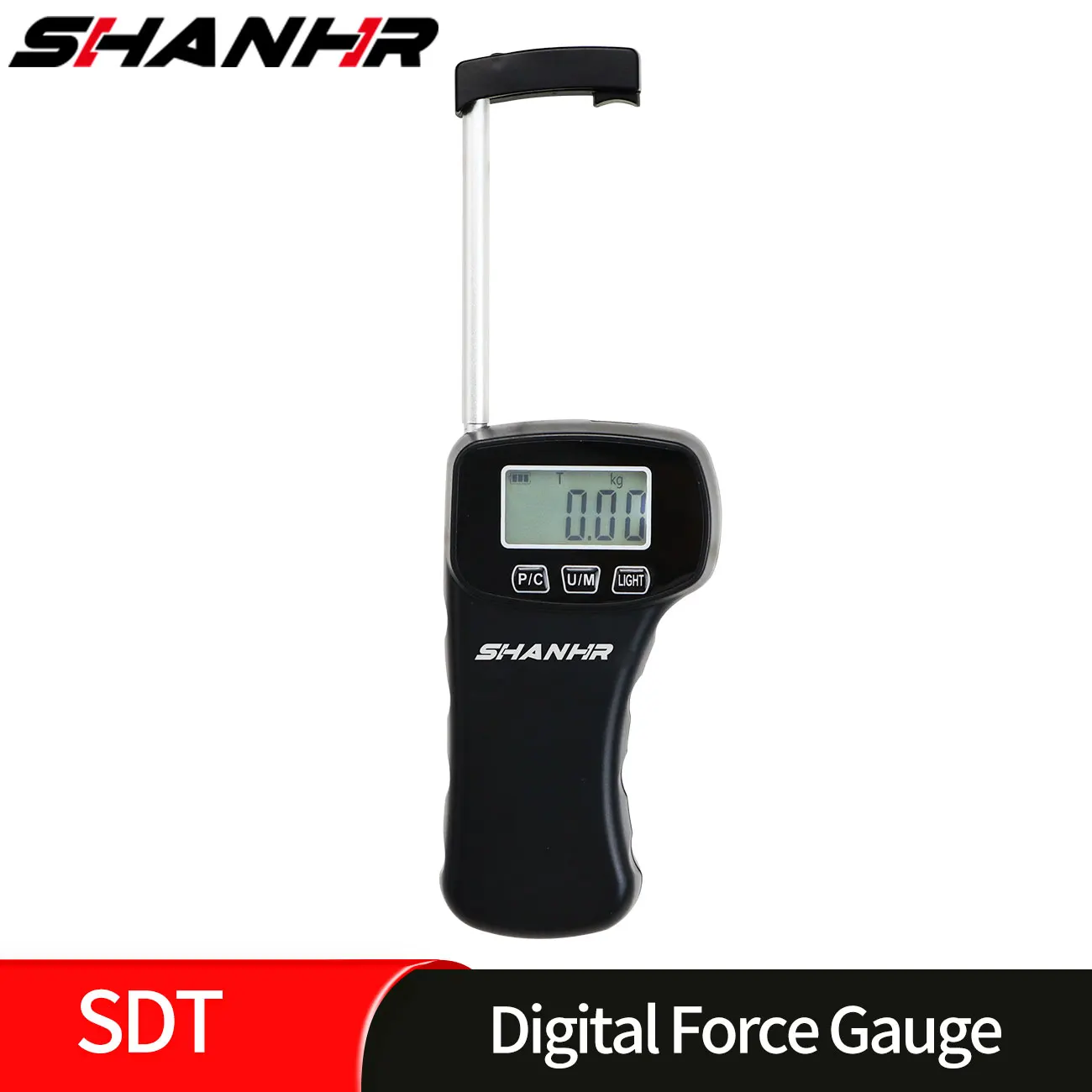SHANHR Digital Tenision Meter Force Gauge Push Pull Gauge Portable Force Meter with Units KG/LB, Storage Case, Auto Backlit LCD