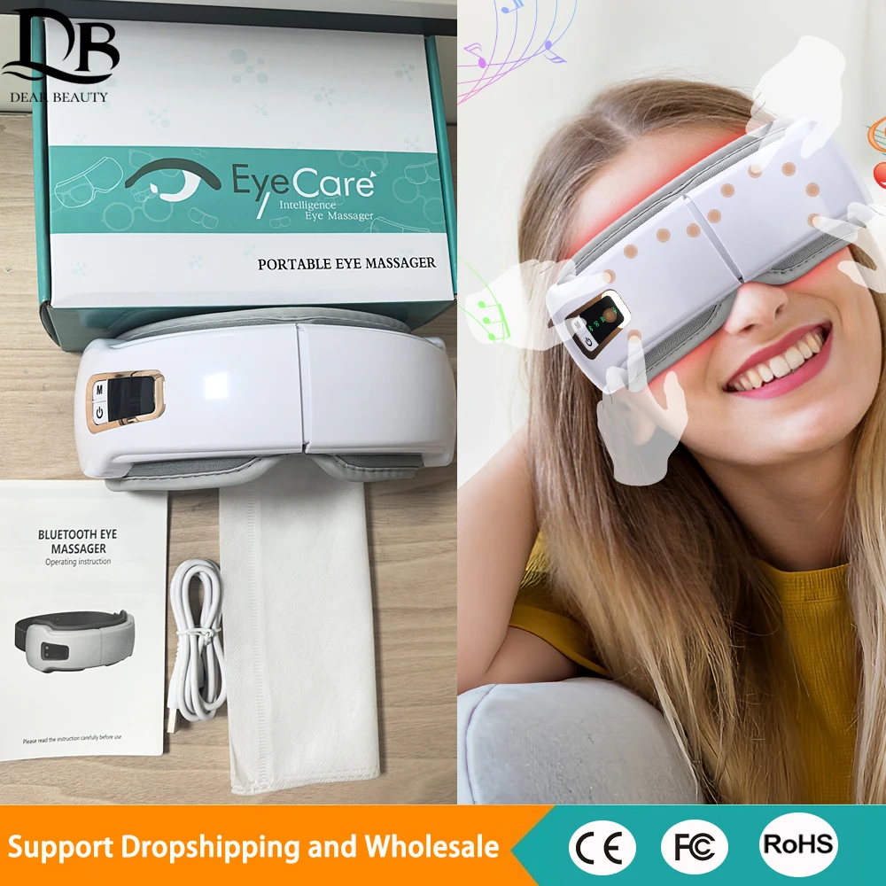 

Wireless Foldable Eye Massager with Relaxation Music Vibration Airbag Pressure Hot Compress Smart Eye Mask Improve Sleep
