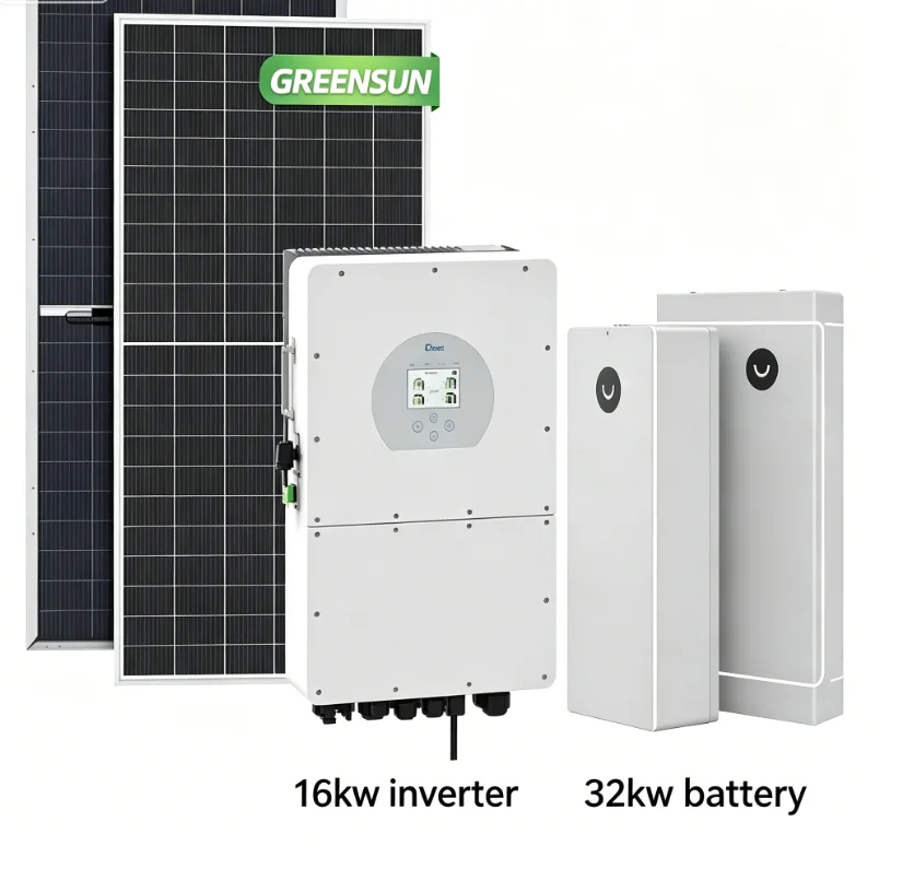 Complete Home Solar Storage System Greensun Solar Panel+Deye 16KW Hybrid Inverter+32kWh Wall Mounted Lithium Battery