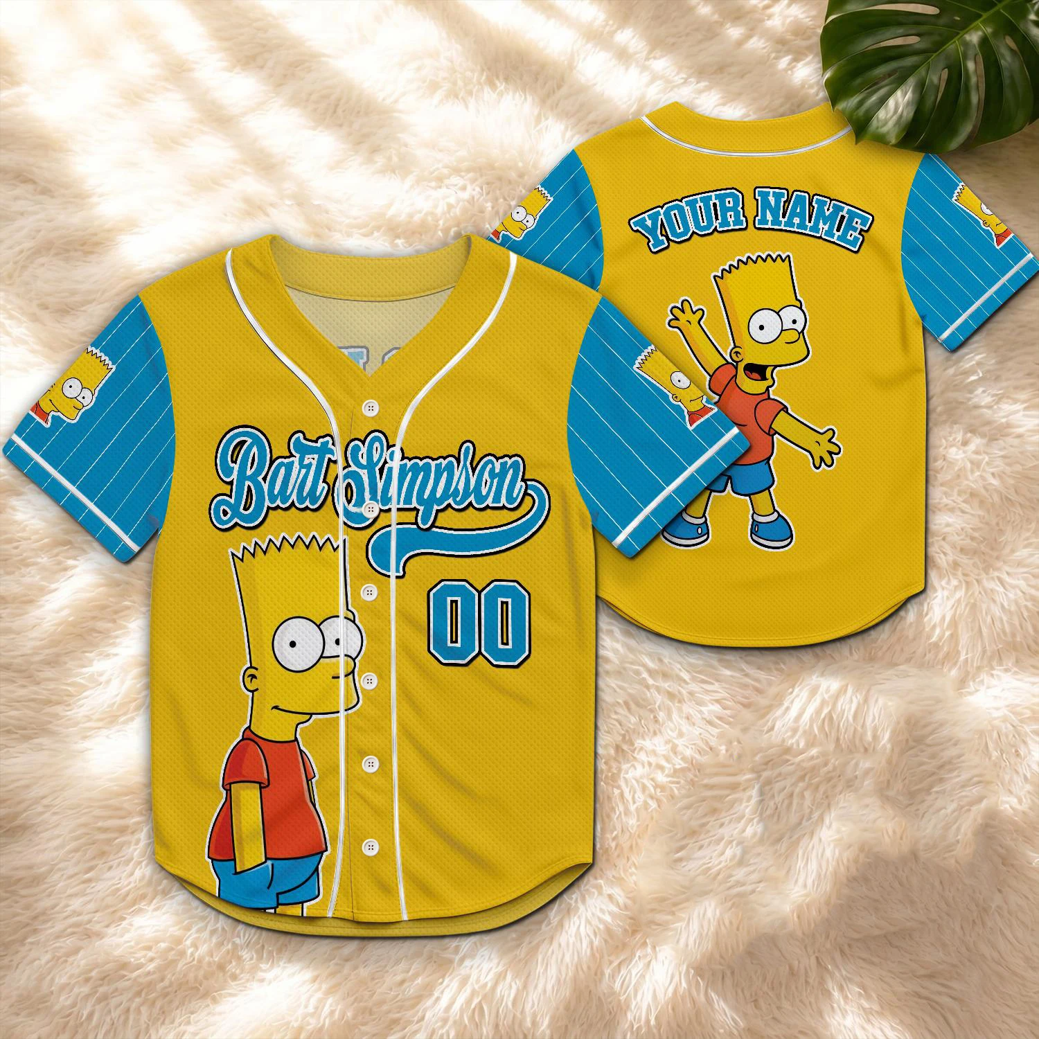 Personalized Bart Simpson Baseball Jersey Custom Skateboard Boy Girl's Adult Cartoon Shirt Funny Simpsons Jersey Fan Gift