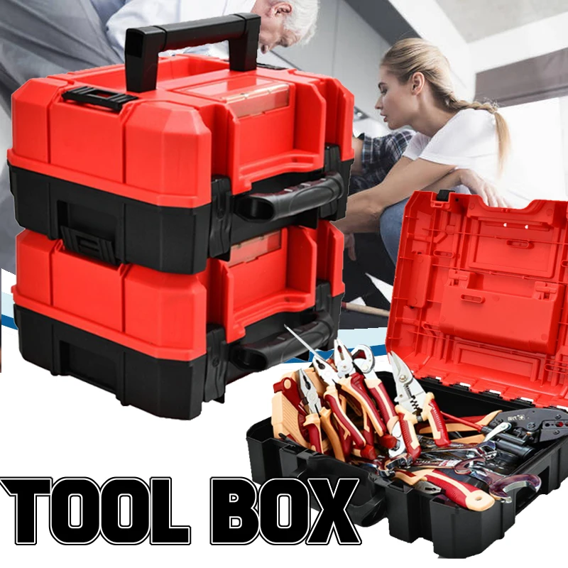 

Multifunctional Large Capacity Tool Box Industrial Grade Shockproof Anti-fall Waterproof Toolbox Home Tool Storage Box