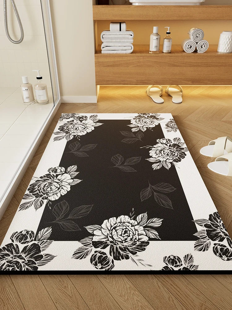

Batoom Mat Silicone Clay Anti-Slip Water Absorbent Toilet Entrance Wasoom Qui Dry Foot Pad Carpet Batoom Home Decor