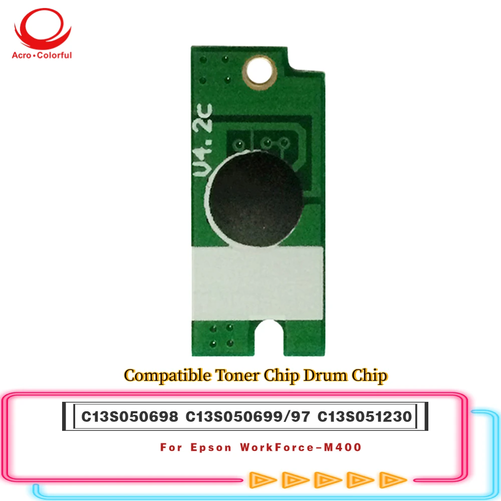 

C13S050698 C13S050699 C13S050697 Чип тонера C13S051230 Совместимый барабанный чип для чипа картриджа принтера Epson WorkForce-M400