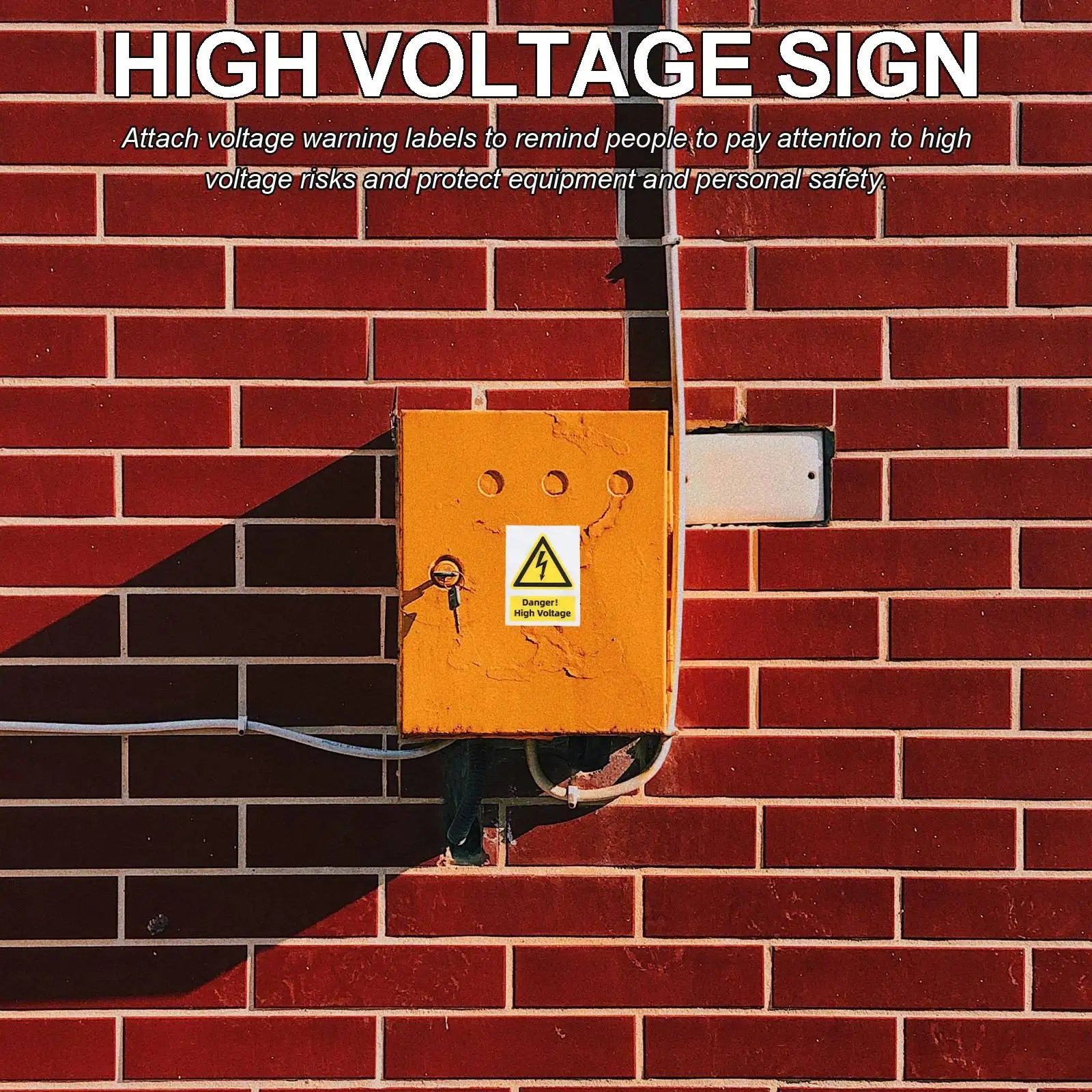 High Voltage Sticker Safety Warning Labels Electric Fence Panel Reflective Signs Durability Waterproof Strong Adhesive