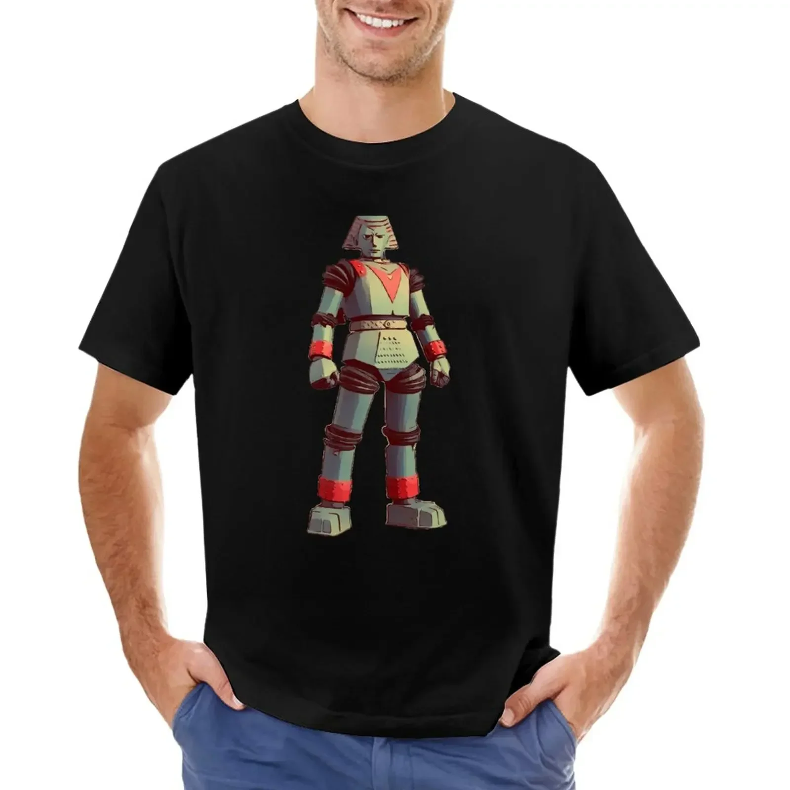 A Giant Flying Robot T-Shirt sweat blacks funnys men workout mens designer clothes new in tops & tees Short Sleeve Round Collar