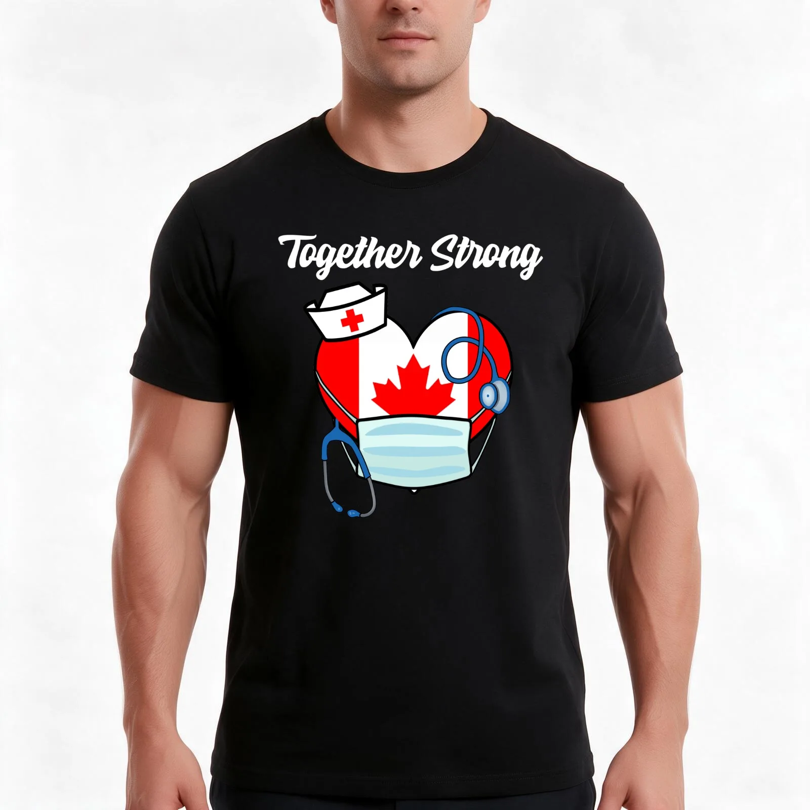 Together Strong - Cursive T-Shirt, Summer Casual Cotton Tee, Oversized Streetwear Tops, Vintage Graphic Print, Unisex Men Women