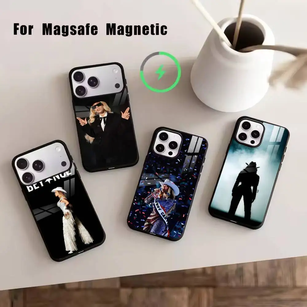 B-Beyonce Cowboy  Phone Case For iPhone17,16,15,14,13,12,11 Plus,Pro Magnetic with Magsafe Wireless Charging