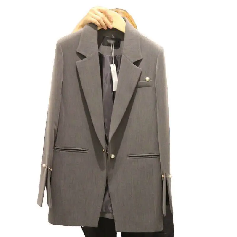 Mode Kantoor Dames Wit Pak Jacks Womens Kleding Lente Herfst Blazers Nieuwe Chique Bovenkleding Fall Blazer Jassen