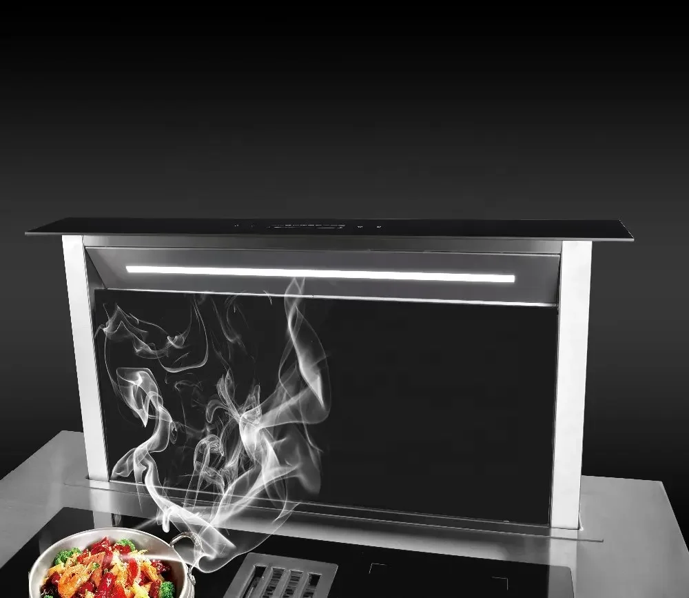 Lift range hood, built-in style, internal circulation and exhaust duct, aluminum filter+activated carbon filter