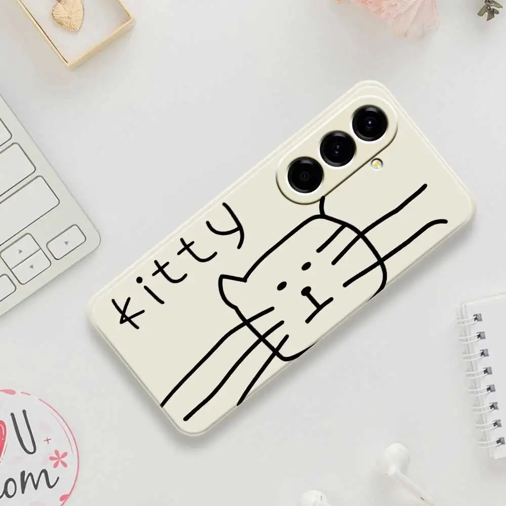

Простой чехол для телефона в стиле кота для Samsung Galaxy S25 S24 S23 S22 S21 S20 Ultra Plus S10Plus S24FE S23FE S22FE S21FE S20FE Cover