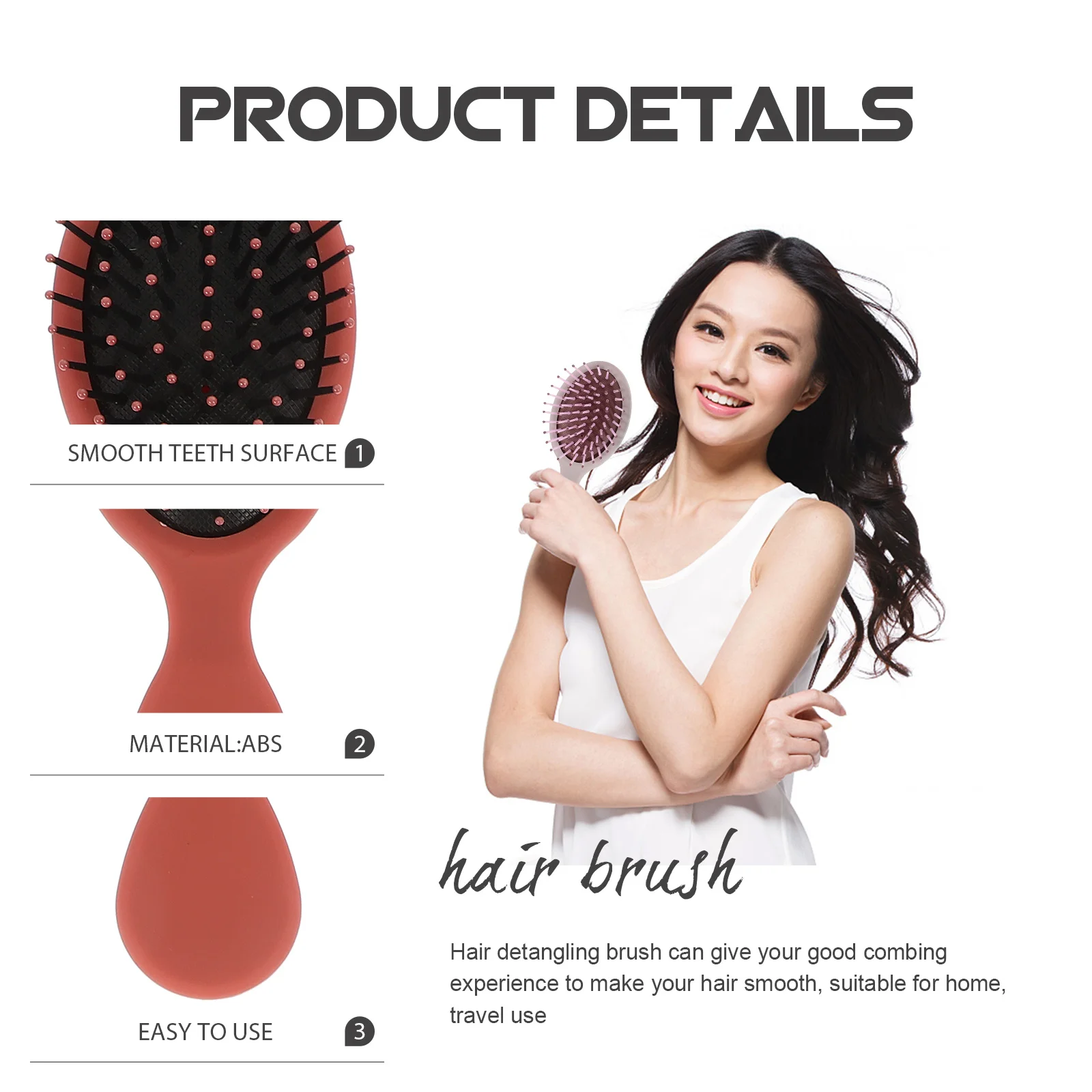 

6 шт. мини-щетка для влажных волос, дорожная распутывающая щетка для вьющихся густых волос, гладкие зубы, портативная, легкая, для домашнего использования, щетка для распутывания