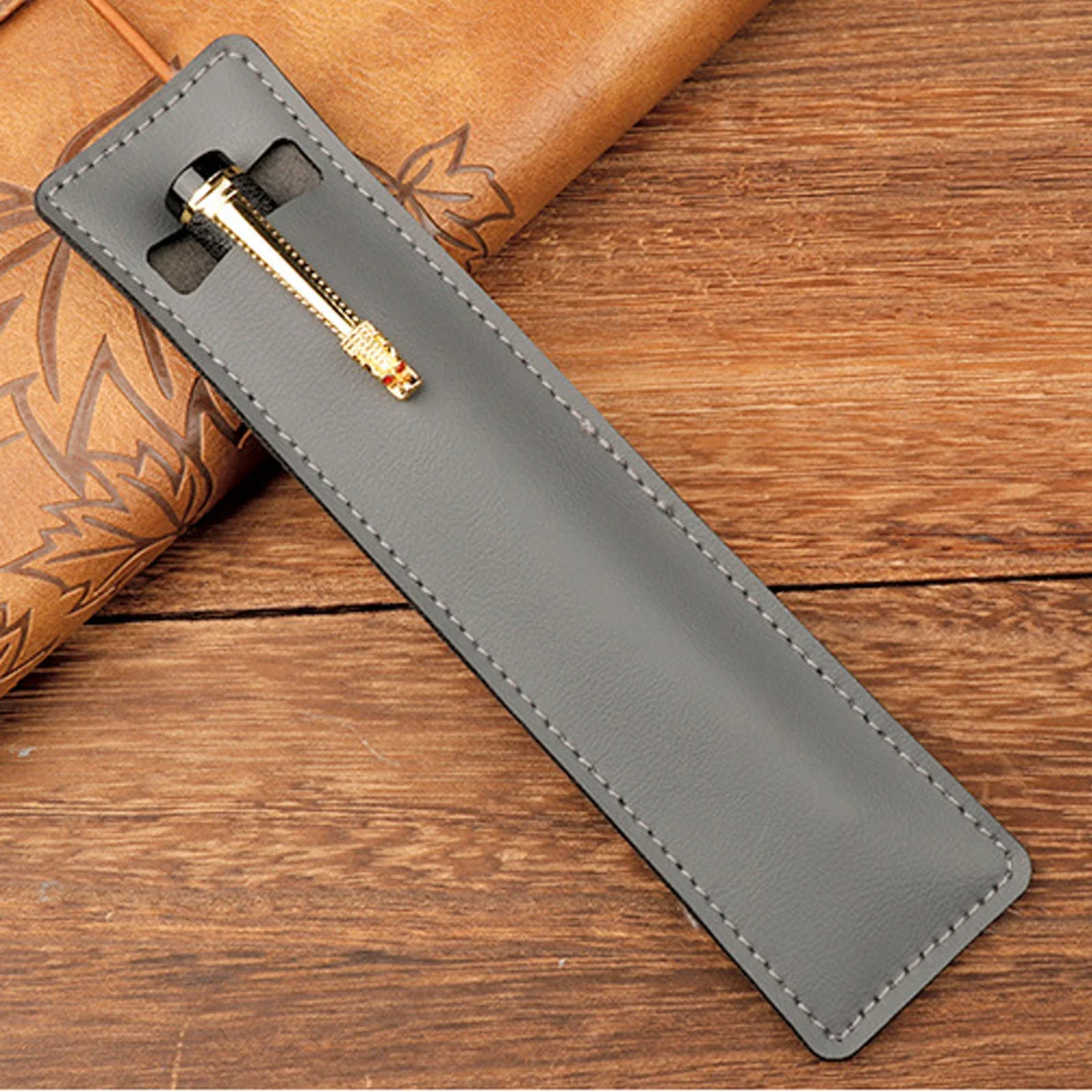 3PCS\set Leather Single Fountain Pen Case pen Pouch Sleeve Holder Pocket Protectors pens protection bag collection stationery